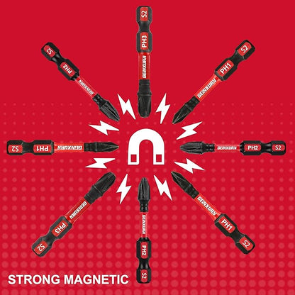 Anti-slip Hex Impact Tough Magnetic Screwdriver Bits Set 2 in. PH1/PH2/PH3 - Image 7