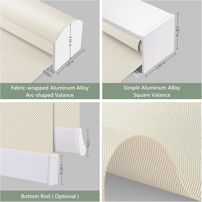 Tipiace Motorized Blinds with Remote Window Roller Shade Wireless Rechargeable - Image 5