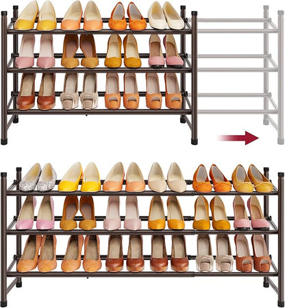 Tajsoon 3 Tier Expandable Shoe Rack by Tajsoon
