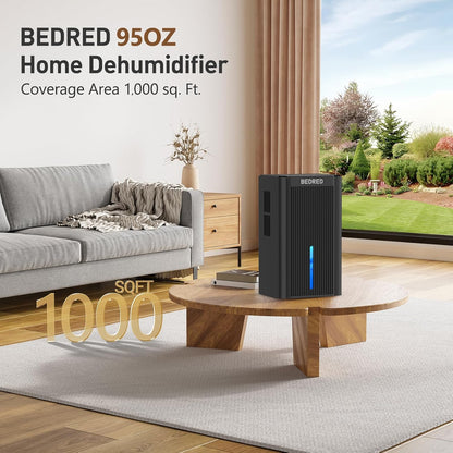 bedred dehumidifier, 95oz dehumidifier for home 1000 sq.ft shown in use