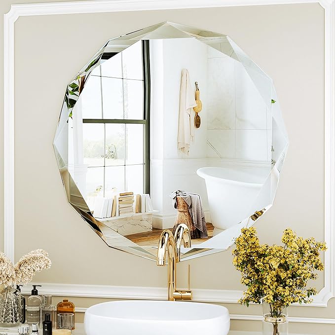Suidia Bathroom Mirror, Frameless Bathroom Mirror - Image 2