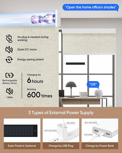 Kincmo Motorized Blinds with Remote, 100% Blackout Motorized Roller Shades Work - Image 5