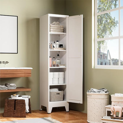 COFaR 67" Tall Pantry Cabinet, Slim Freestanding Cupboard - Image 3