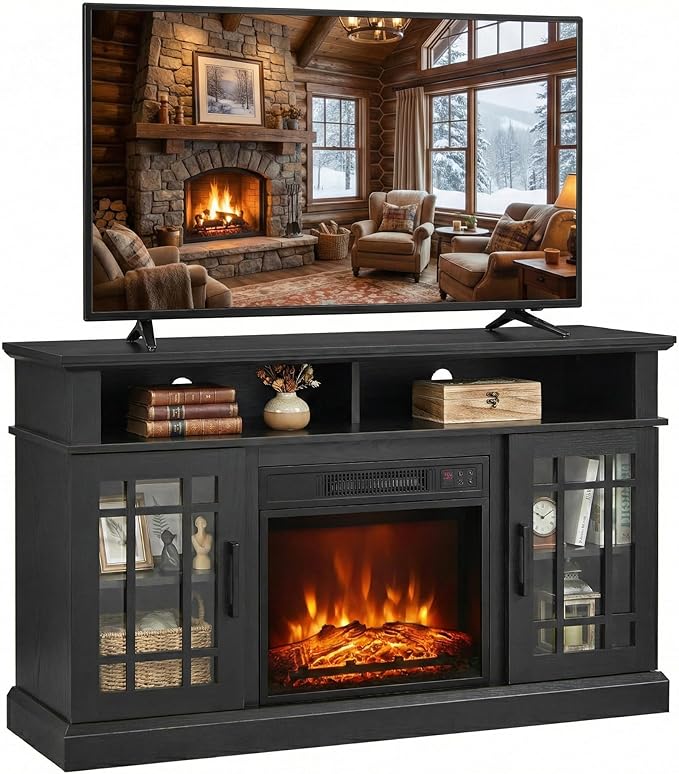 SIMOE Modern 48 Inch Electric Fireplace TV Stand, TV Console by SIMOE