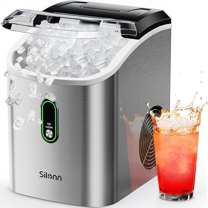 Silonn Nugget Ice Maker Countertop, Pellet Ice Machine by Silonn