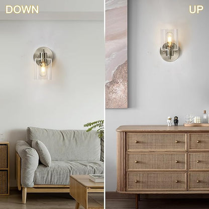 1-Light Bathroom Wall Sconce, Brushed Nickel Vanity Light, Modern Wall Light - Image 8