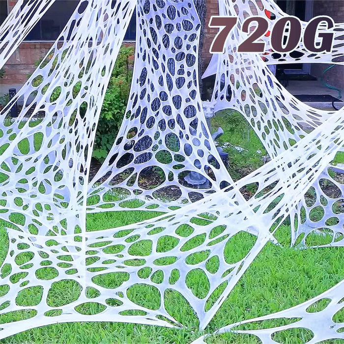 YHFUISK 1200 Sqft Giant Durable Spider Webs Halloween Decorations Outdoor, Stretchy Beef Netting for Halloween Party, Halloween Decorations Indoor Party, Spider Web Decor for Haunted House(40FT x 4FT)