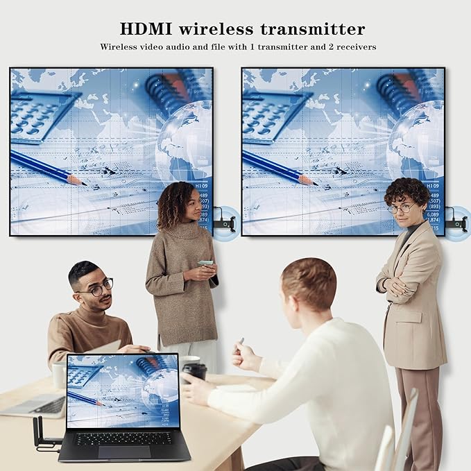 YUYUNLOMN Wireless HDMI 2 Receivers and Transmitter, No Hot, Plug and Play - Image 2