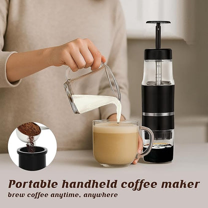 PIQUEBAR Portable Coffee Maker for Ground Coffee & Capsules, Small Espresso - Image 2