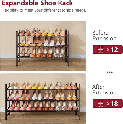 Tajsoon 3 Tier Expandable Shoe Rack - Image 7