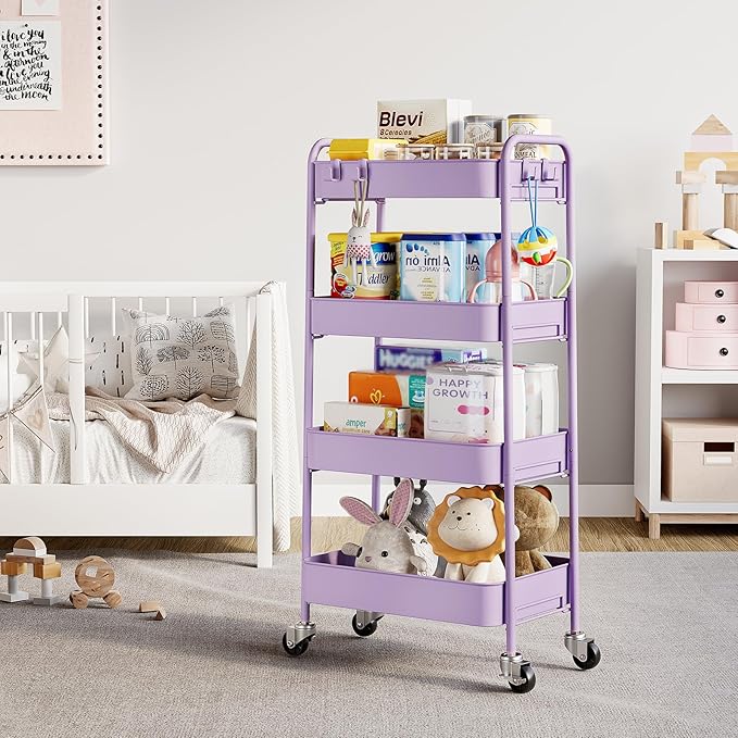 TOOLF 4-Tier Metal Rolling Cart - Image 9