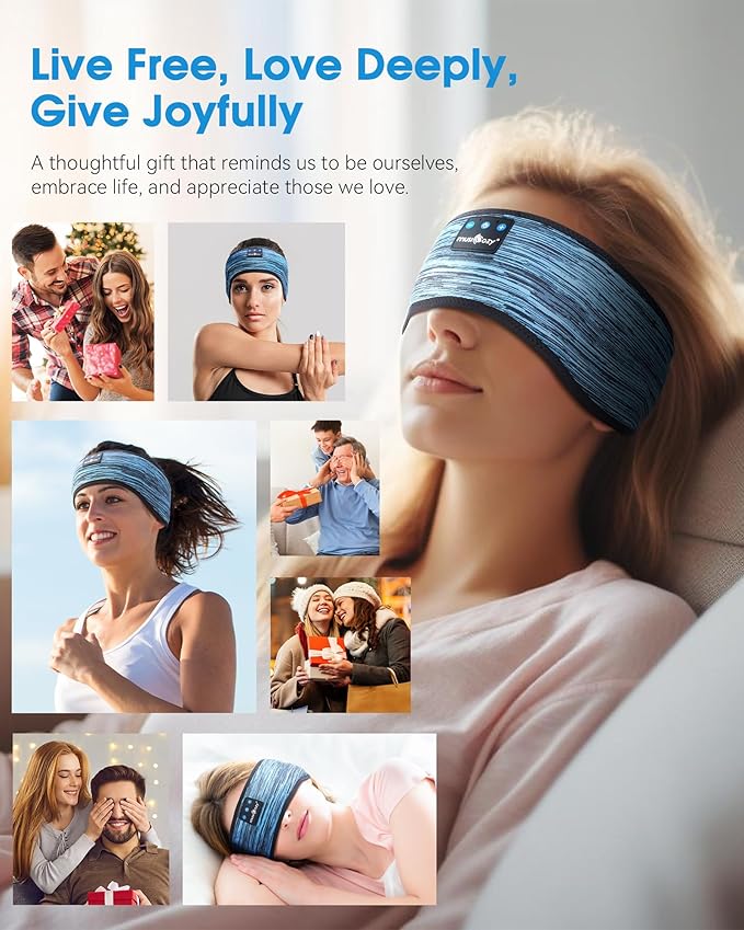 MUSICOZY Sleep Headphones Bluetooth 5.4 Headband, Wireless Music Sleeping Mask - Image 7