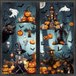 SULOLI 8 Sheets Halloween Window Clings, Scary Halloween Window Stickers Removable Double Sided Halloween Black Window Decals for Glass Window Halloween Decoration