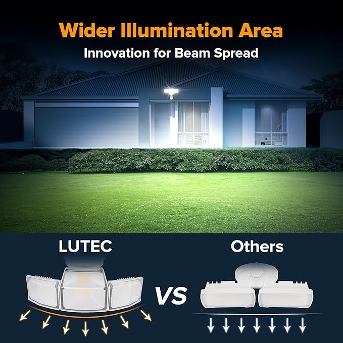 LUTEC 80W 9000LM LED Security Light Hardwire Motion Sensor Outdoor Lights - Image 7