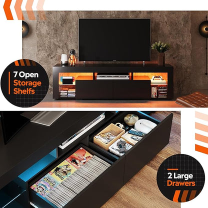 WLIVE 63 inch TV Stand for 50 55 60 65 70 75 Inch TVs, Modern Entertainment - Image 6