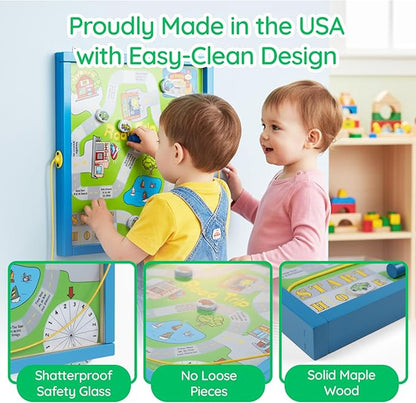 Magnetic Toddler Activity Wall Panel Toy – Interactive Wall Busy Board – - Image 4