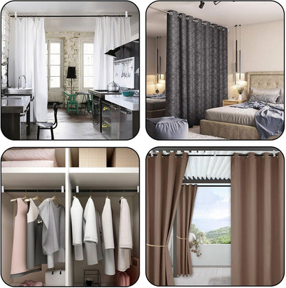 Ceiling Curtain Rod Brackets 3 Pack Metal Holders with Screws, Ceiling Mount Brackets for 1 Inch Rod, Sturdy Hooks for Bedroom Living Room Office, White