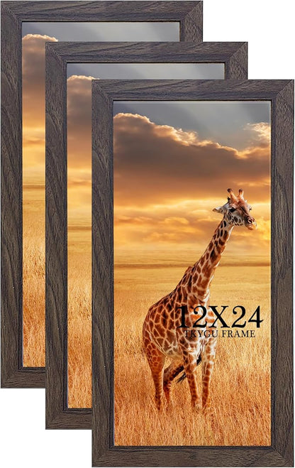 TKYGU 12x24 Picture frame Set of 3, Wooden frame 12x24 Wall Gallery Poster by TKYGU