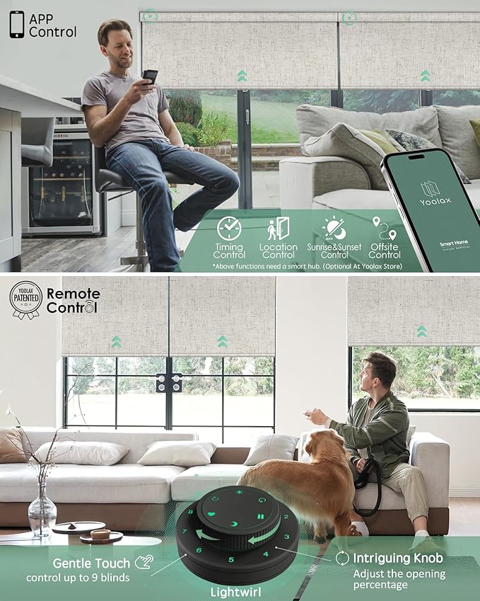 Yoolax Motorized Blinds with Remote, Smart Blinds - Image 3