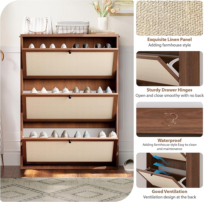 AVZEAR Narrow Shoe Storage Cabinet - Image 4