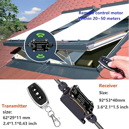 Forward and Reverse Remote Switch, DC 12V to 48V 8A Waterproof Remote Control - Image 3