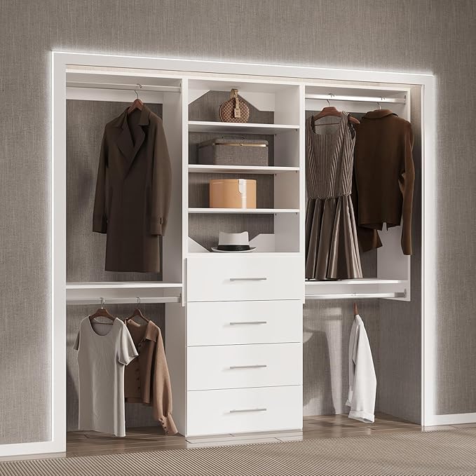 Modular Closet System, Wood Tower Closet Storage - Image 3