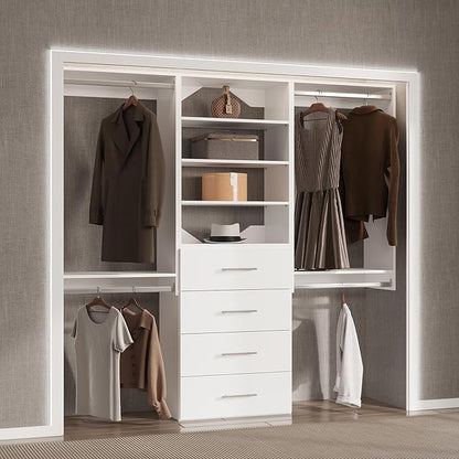 Modular Closet 90" Hanging & Drawers, Wooden Tower - Image 3