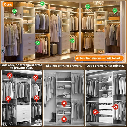 Armocity 96 Inches Closet System, 8FT Walk In Closet Organizer - Image 2