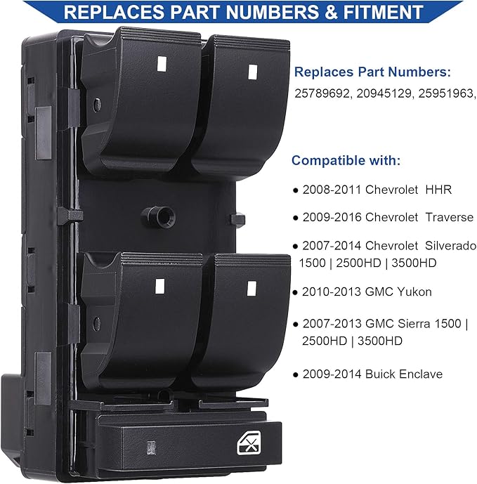 Obaee Driver Side Power Master Window Switch, Compatible - Image 2