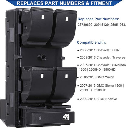 Obaee Driver Side Power Master Window Switch, Compatible - Image 2