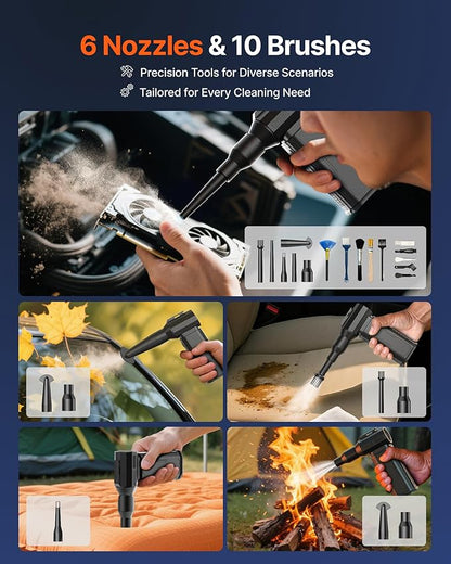 Compressed Air Duster, 000RPM Ultra-Powerful Cordless Electric Air Duster - Image 5