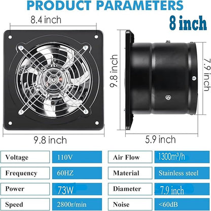 Aydomer Exhaust Fan 78W Through-wall installation Ventilation Fans 110V Exhaust - Image 4