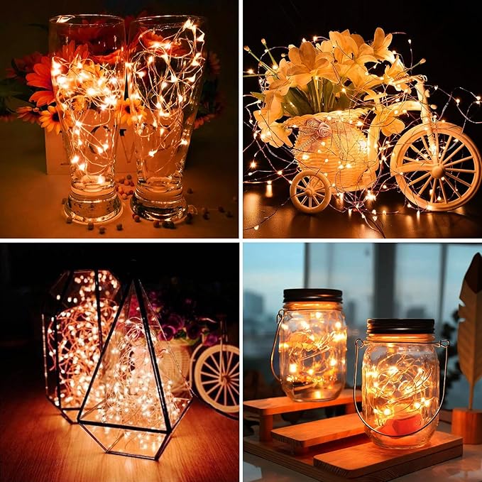 ZGWJ 100 Pack Fairy Lights Battery Operated, 7ft 20 Mini LED Fairy String Lig...