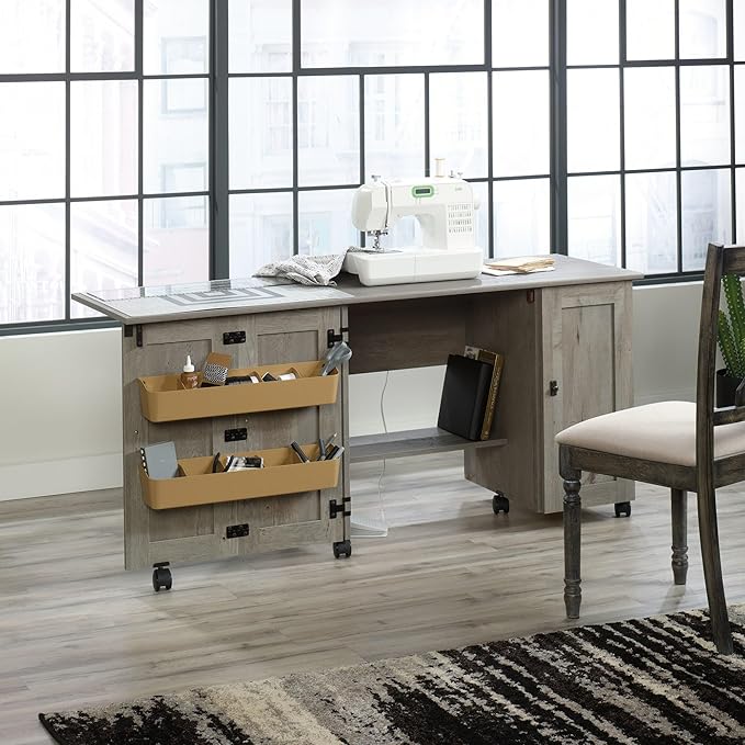 Sauder Craft Cart Storage Cabinet, Rolling Sewing Table - Image 8