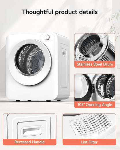 Euhomy Portable Clothes Dryer, 1.5 Cu.Ft. Portable Dryer, 850W Drying Machine - Image 6
