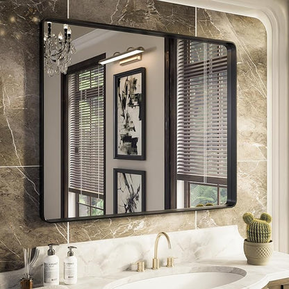 ISKM Black Metal Framed Bathroom Mirror by ISKM-IStillKeepMovin