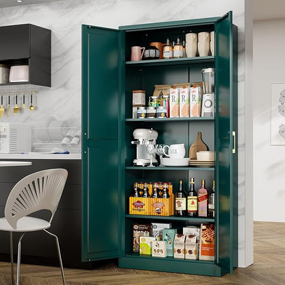 71" Tall Metal Storage Cabinet, Kitchen Pantry Storage Cabinets - Image 7