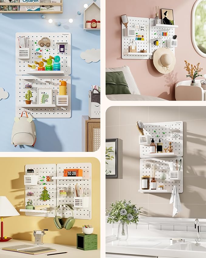 PEGZONE Pegboard Wall Organizer Combination Kit, Overall 25.4"x16.6" Metal - Image 7