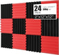 Acoustic Foams Panels 24 Pack 2" x 12"x 12" Sound Proof Foam Panels by Saiqiang