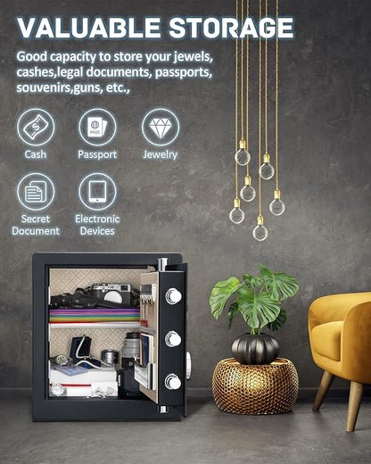 2.2 cubic feet Safe Box with fire and waterproof bag, Security home safe cabinet - Image 3