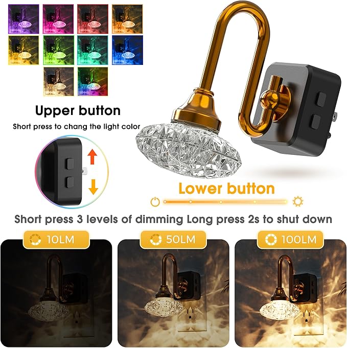 L LOHAS LED Night Lights Plug into Wall, 10-Color Changing RGB Floral Night - Image 2