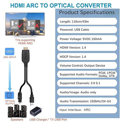 192KHz HDMI ARC to Optical Audio Converter - Image 3