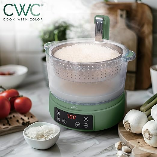 COOK WITH COLOR 3L Glass Mini Low Carb Rice Cooker – Holds 2 Cups Raw/Makes 6 - Image 4