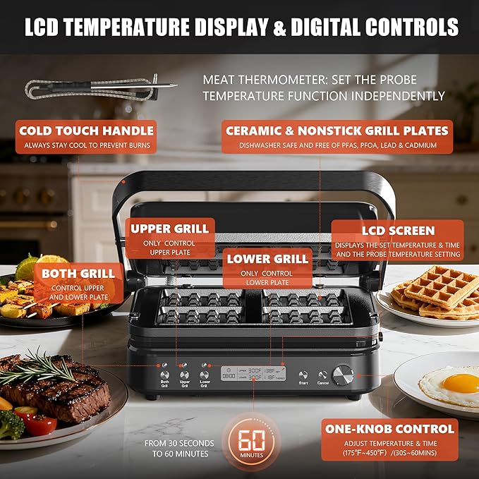 CATTLEMAN Panini Grill Press Sandwich Maker - Image 8