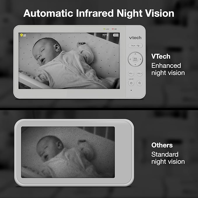 VTech Video Baby Monitor with 7" Color LCD Screen, Long Battery Life, Secure - Image 7