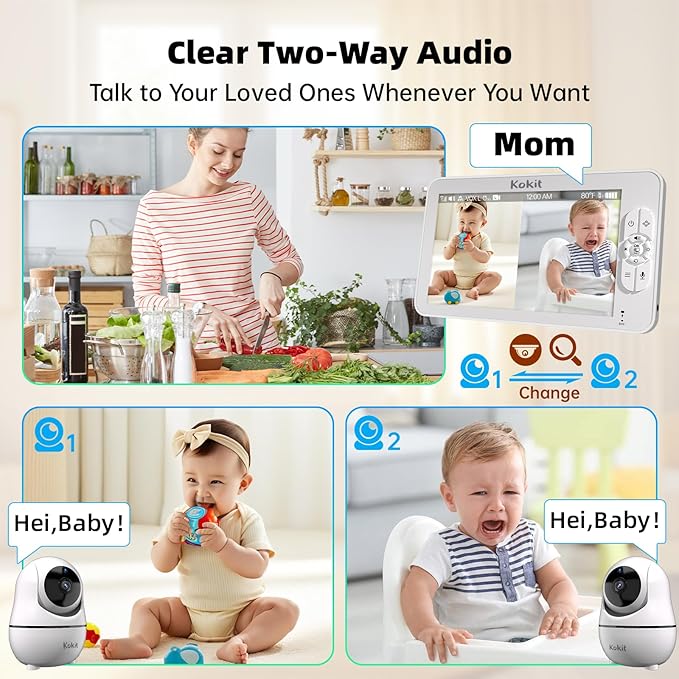7" 1080P Full HD Split-Screen Baby Monitor, 100 Hrs 5000mAh Battery Runs 4 Days - Image 8