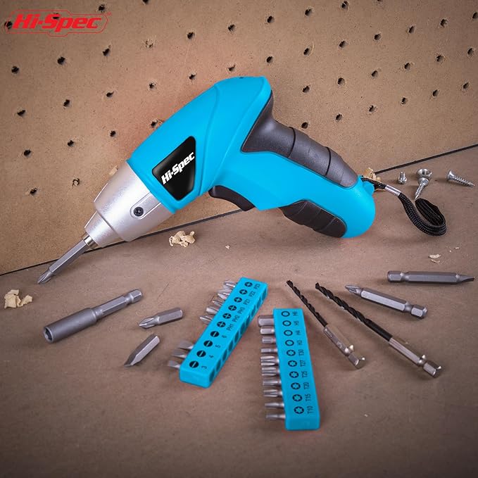 Hi-Spec 27pc 3.6V Blue USB Small Power Electric Screwdriver Set. Cordless & - Image 6
