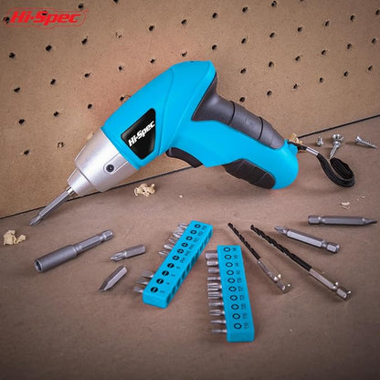 Hi-Spec 27pc 3.6V Blue USB Small Power Electric Screwdriver Set. Cordless & - Image 6