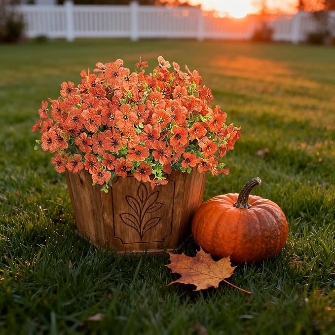 12 Bundles Artificial Flowers for Spring Summer Outdoor Decoration Fake Flowers - Image 3
