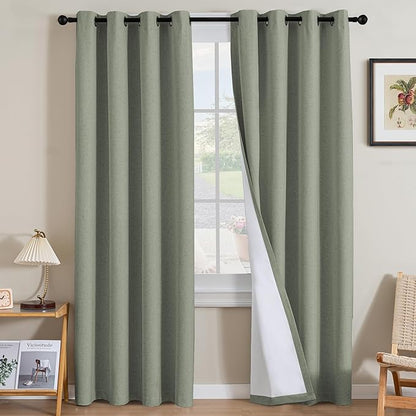 H.VERSAILTEX Linen Curtains 100% Blackout Curtains by HVERSAILTEX